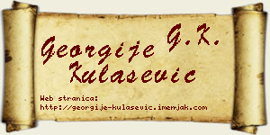 Georgije Kulašević vizit kartica